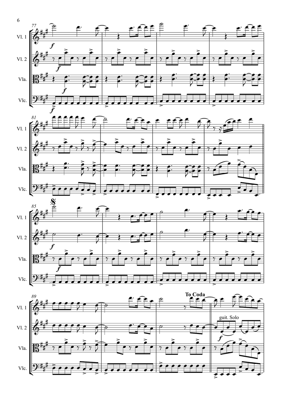 Quanto Amore Sei Quanto Amore Sei String Quartet scores gallery preview page 6