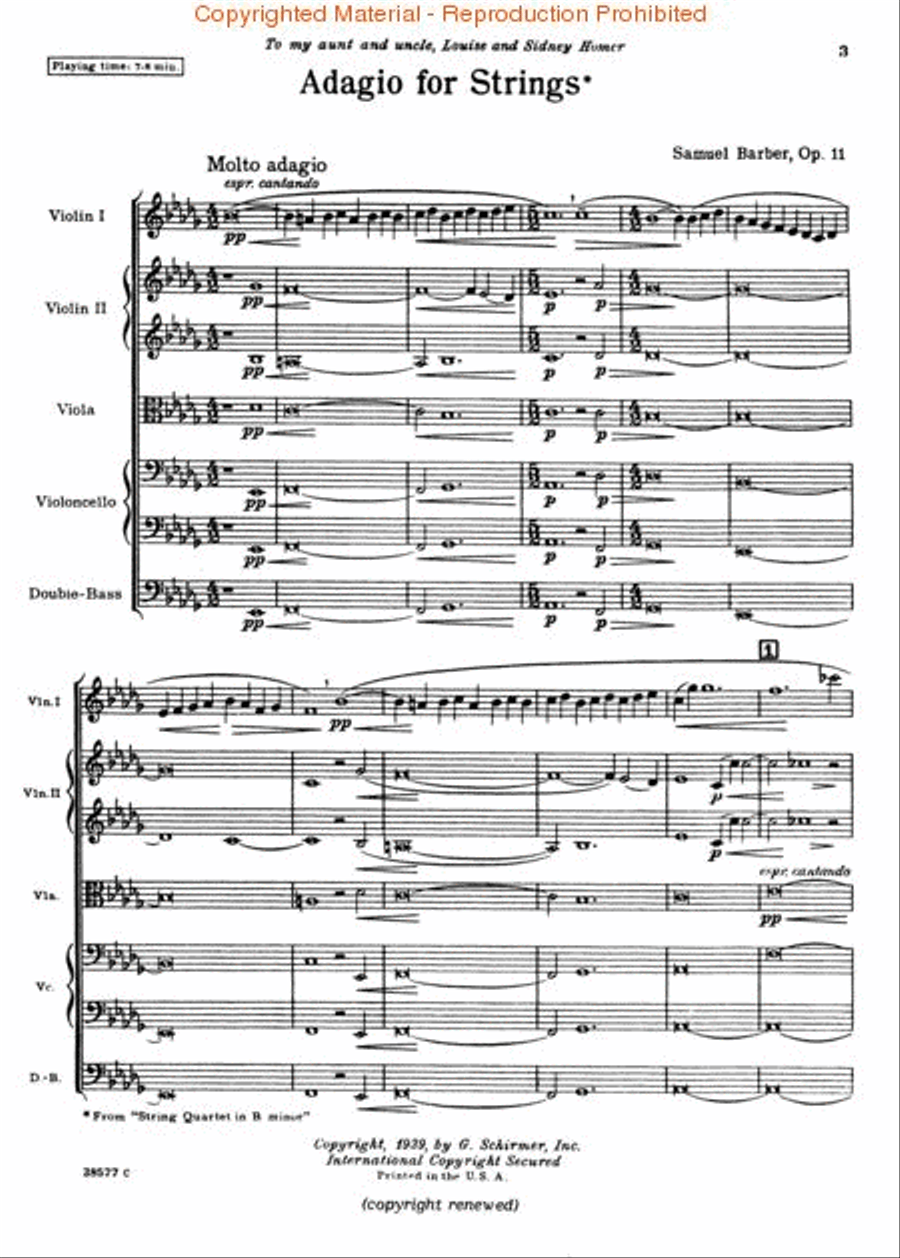 Adagio for strings shop cello