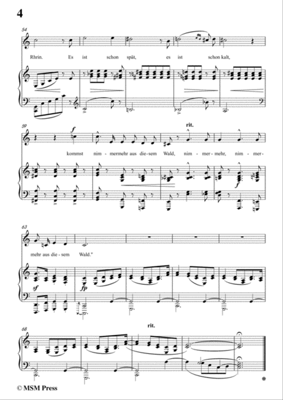 Schumann-Waldcsgespräch,in C Major,for Voice and Piano Voice Solo scores gallery preview page 6