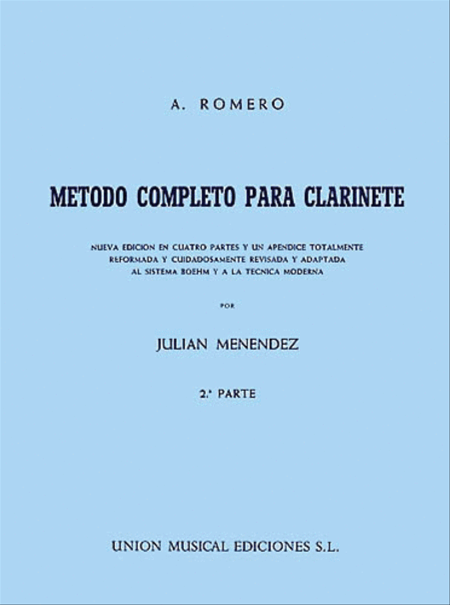 Romero Metodo Completo Para Clarinete (menendez) Part 2 A Clarinet scores gallery preview page 1