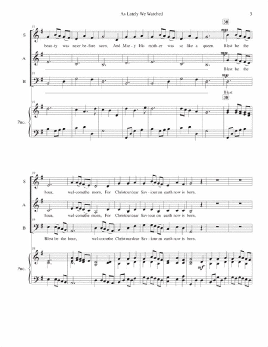 As Lately We Watched (SAB version) 3-Part scores gallery preview page 4