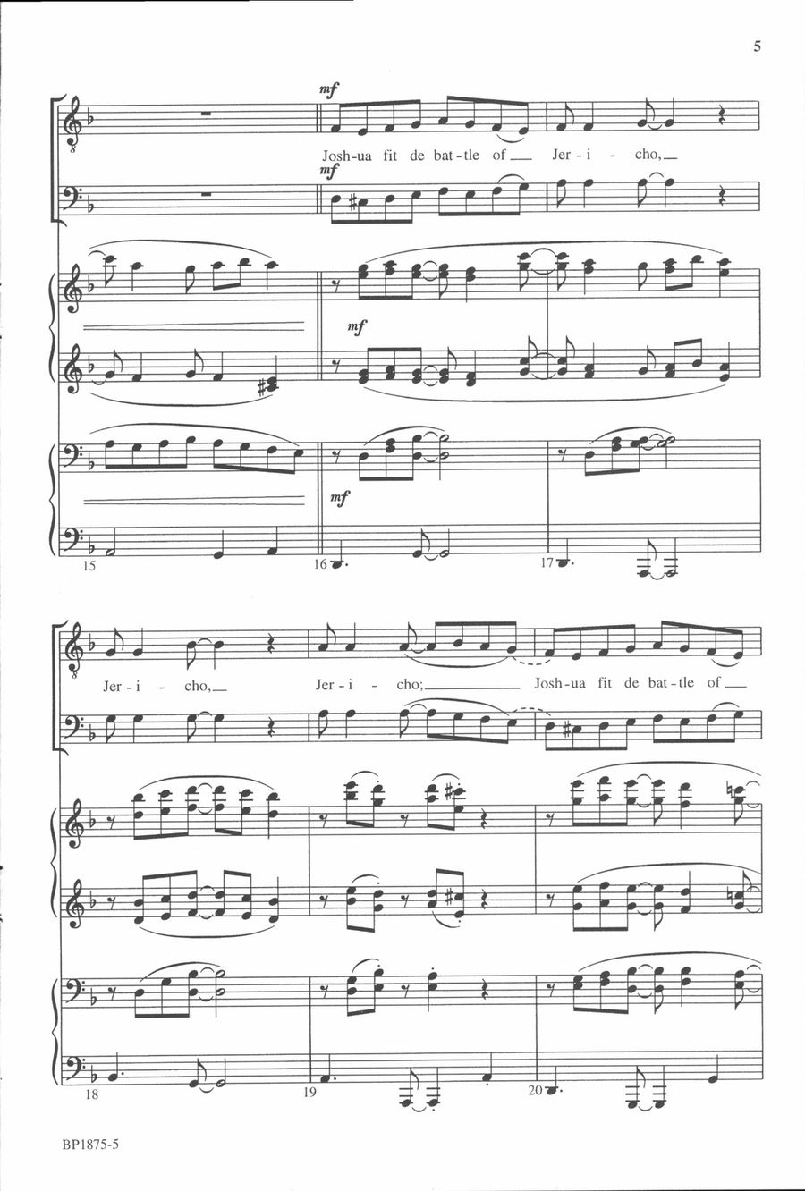 Joshua Fit de Battle of Jericho - TTBB TTBB scores gallery preview page 4