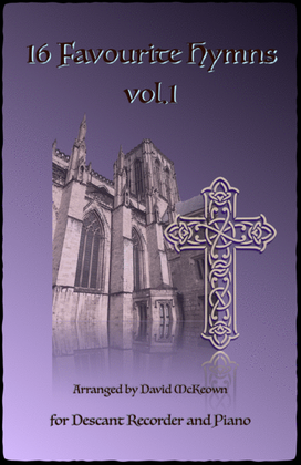Book cover for 16 Favourite Hymns Vol.1 for Descant Recorder and Piano