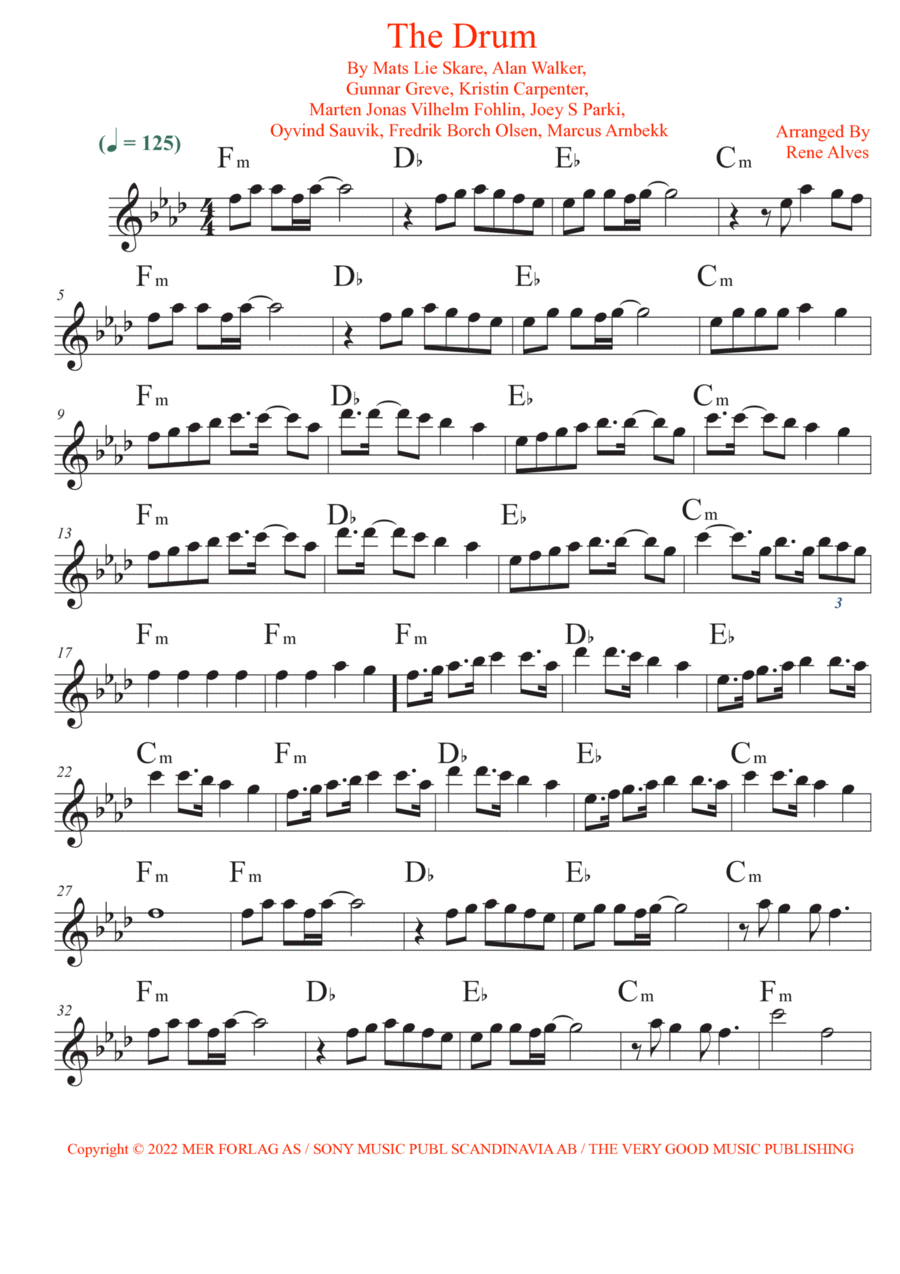 The Drum Tenor Saxophone scores gallery preview page 1