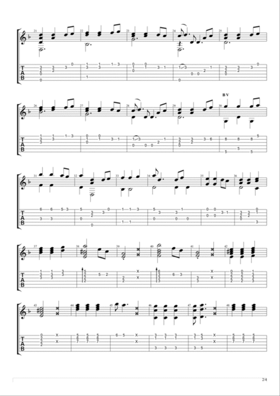 Pirates Of The Caribbean Guitar Tablature scores gallery preview page 2