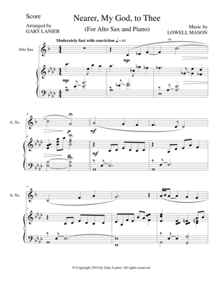 NEARER, MY GOD, TO THEE (Alto Sax Piano and Sax Part)