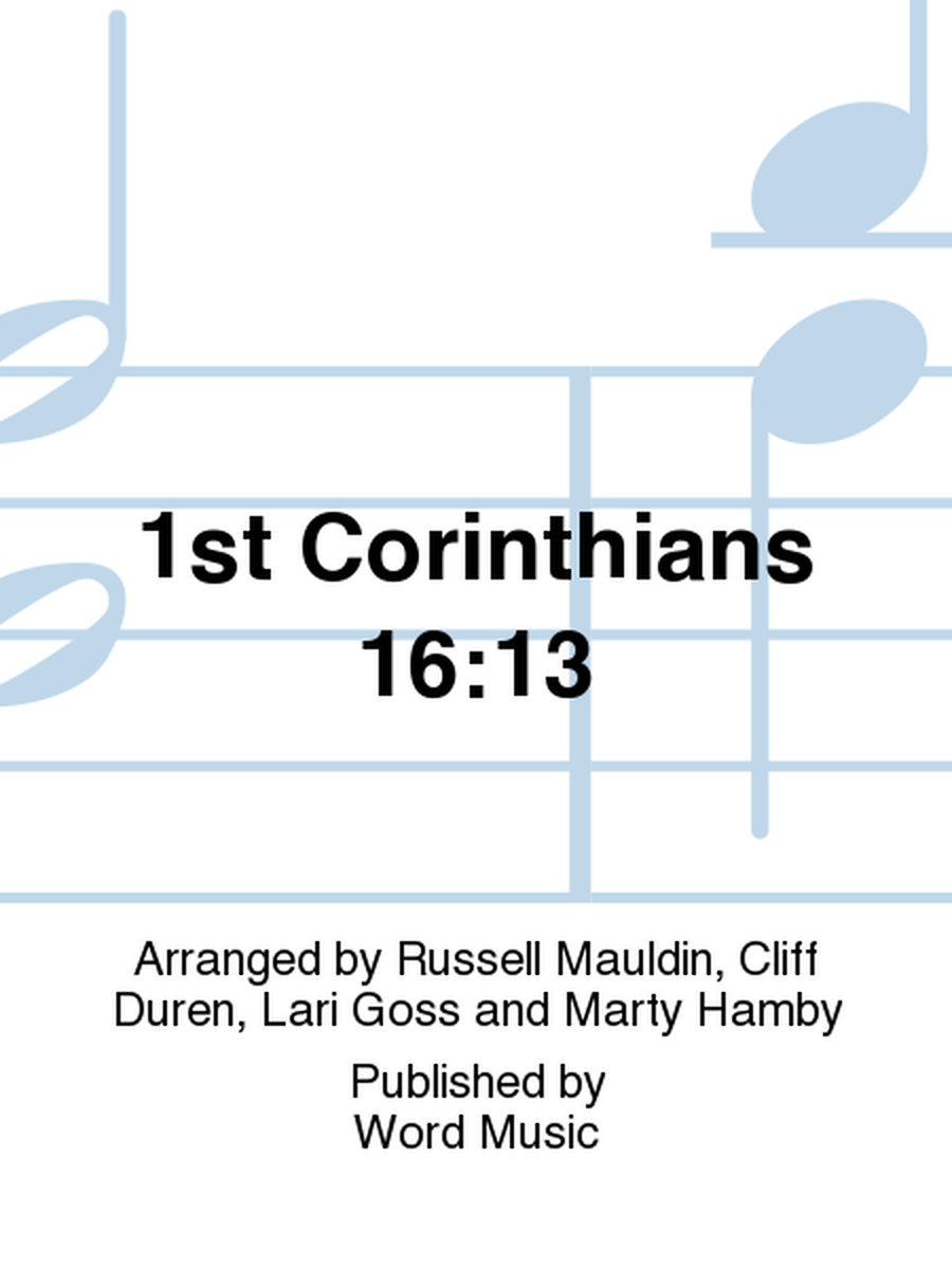 1st Corinthians 16:13 Men's Choir Book - Orchestration