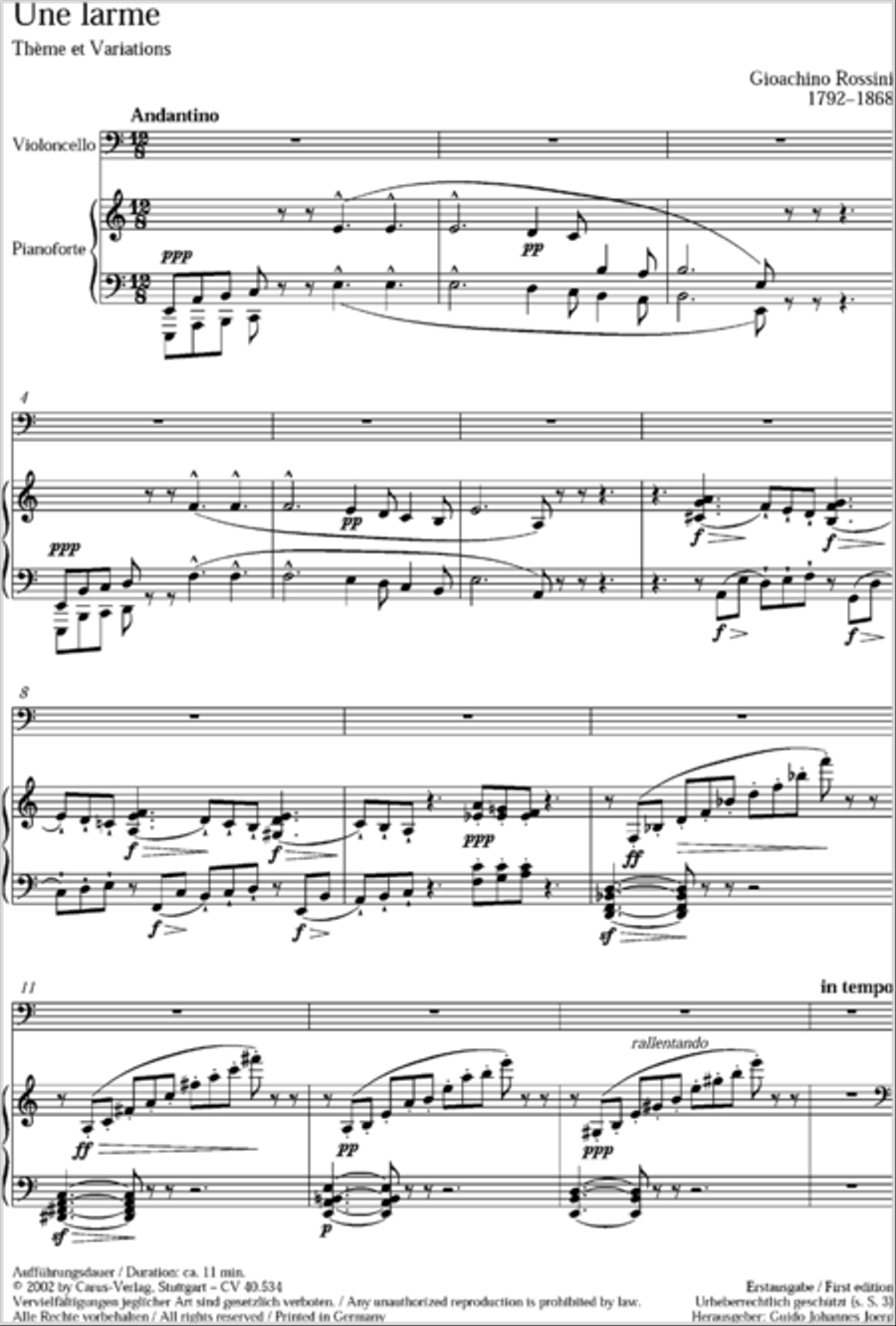 Rossini: Un larme; Allegro agitato Score scores gallery preview page 34