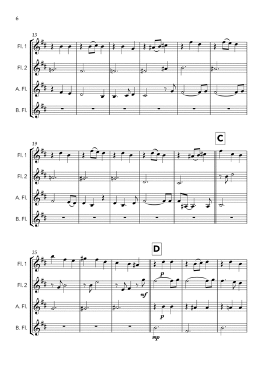 Hushabye Mountain Flute Quartet scores gallery preview page 6