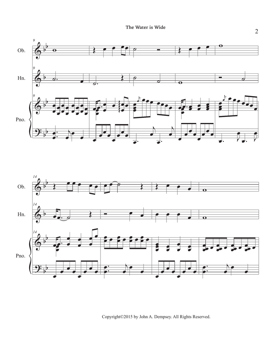 The Water is Wide (Trio for Oboe, Horn in F and Piano) Small Ensemble scores gallery preview page 6