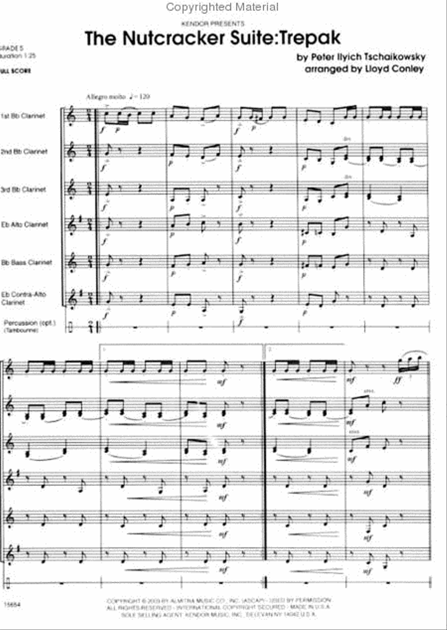 Nutcracker Suite, The: Trepak B-Flat Clarinet scores gallery preview page 2