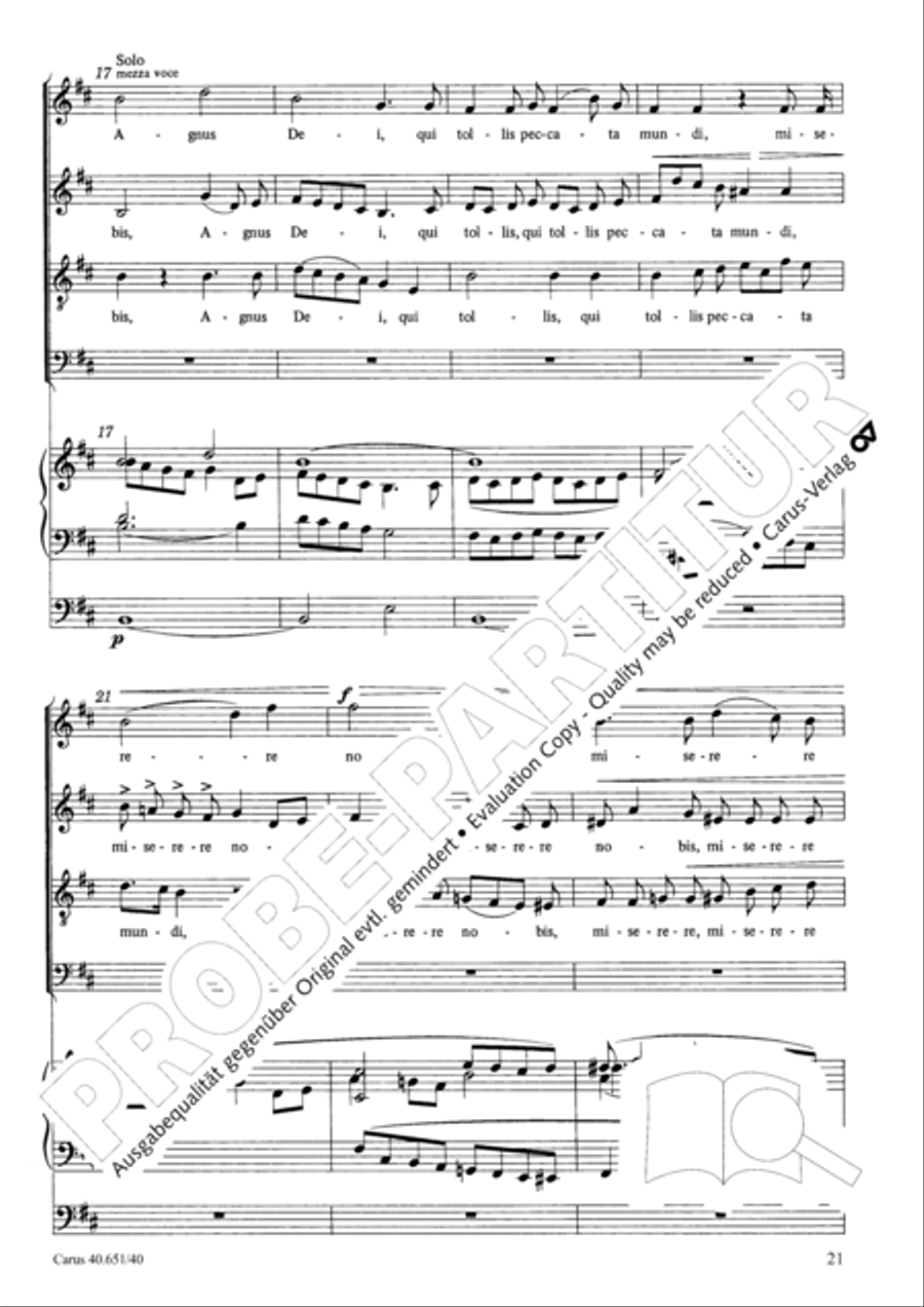 Sanctus, Benedictus and Agnus Dei 4-Part scores gallery preview page 22