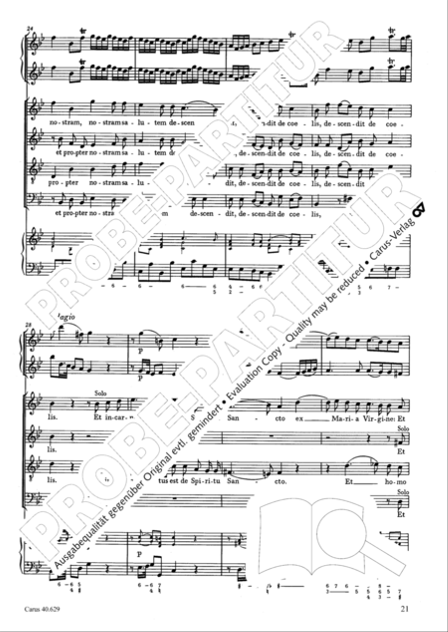 Missa brevis in B flat major 4-Part scores gallery preview page 22