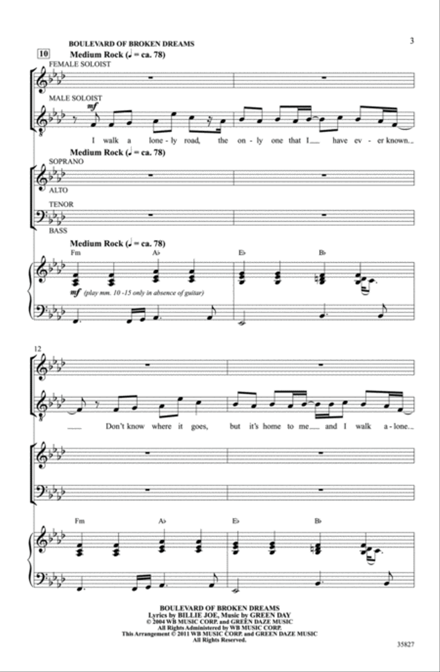 Green Day on Stage: Selections from American Idiot - SoundTrax CD (CD only) Choir scores gallery preview page 3