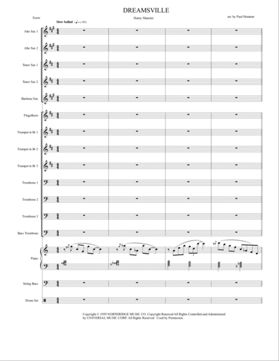 Dreamsville Dreamsville Jazz Ensemble scores gallery preview page 1