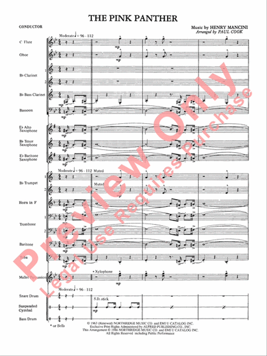 The Pink Panther The Pink Panther Concert Band scores gallery preview page 3