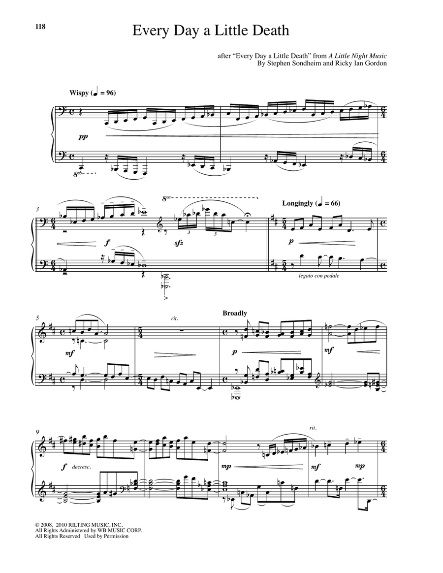 Every Day A Little Death Piano Solo scores gallery preview page 1