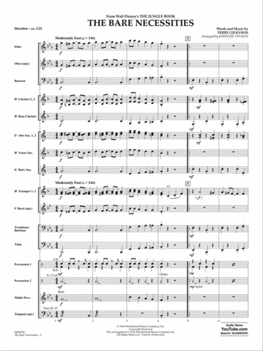 The Bare Necessities Concert Band scores gallery preview page 4
