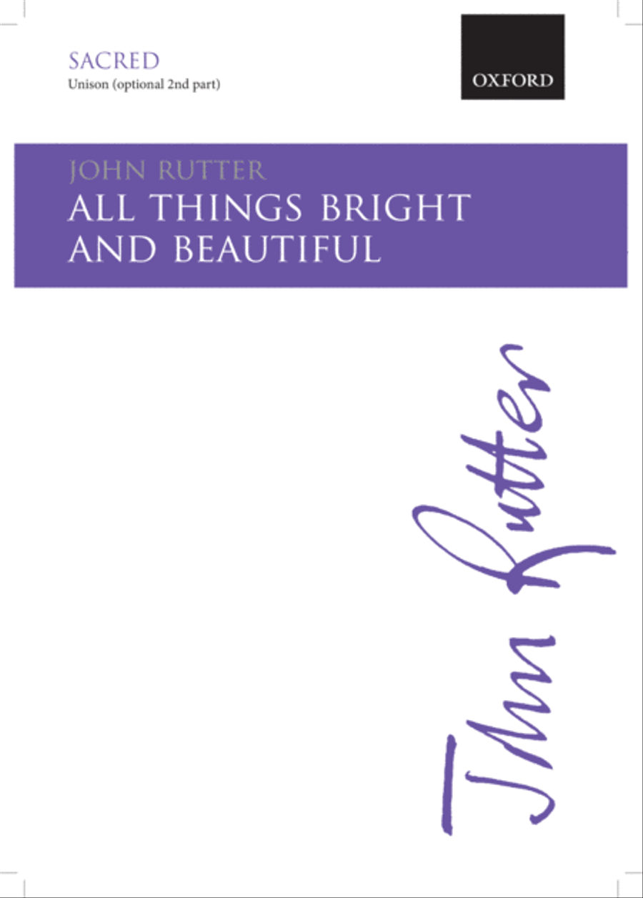 All things bright and beautiful Unison Choir scores gallery preview page 1