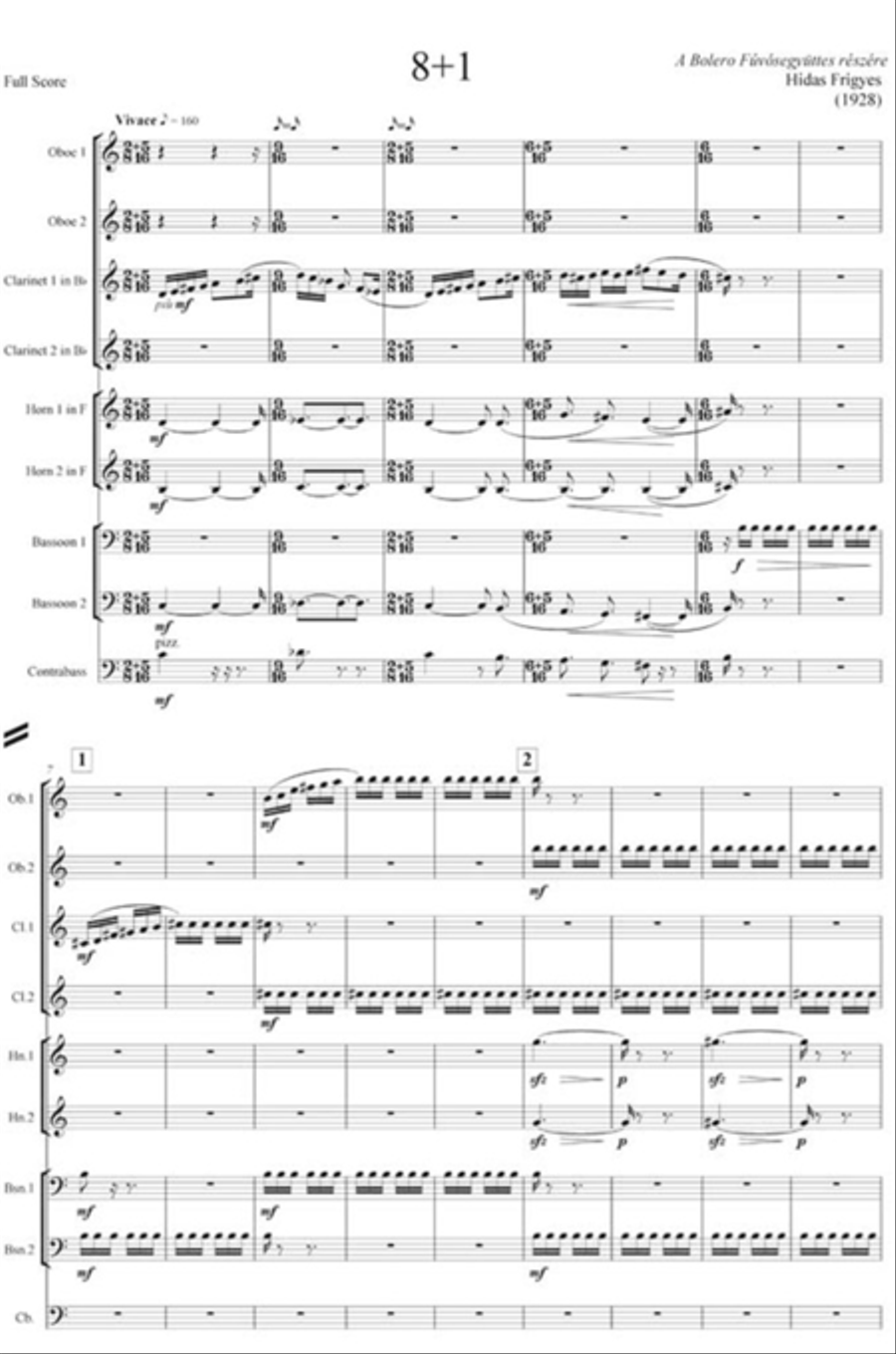 8+1 for eight winds and double bass Chamber Music scores gallery preview page 2