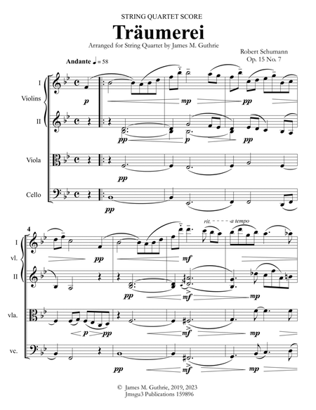 Schumann: Träumerei Op. 15 No. 7 for String Quartet image number null