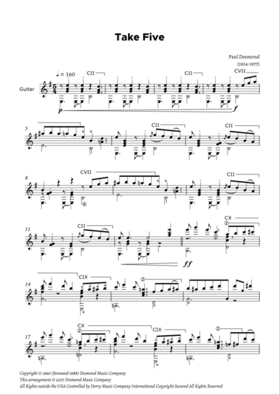 Take Five Electric Guitar scores gallery preview page 2
