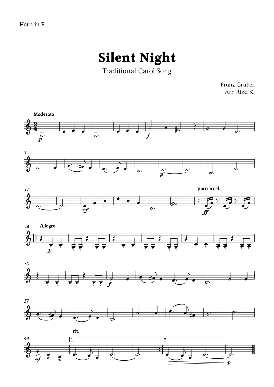 Silent Night for Low Brass Trio Brass Trio scores gallery preview page 3