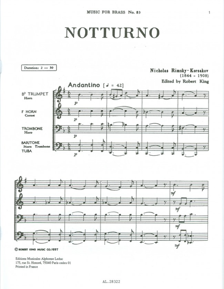 Nocturne - Brass Quartet