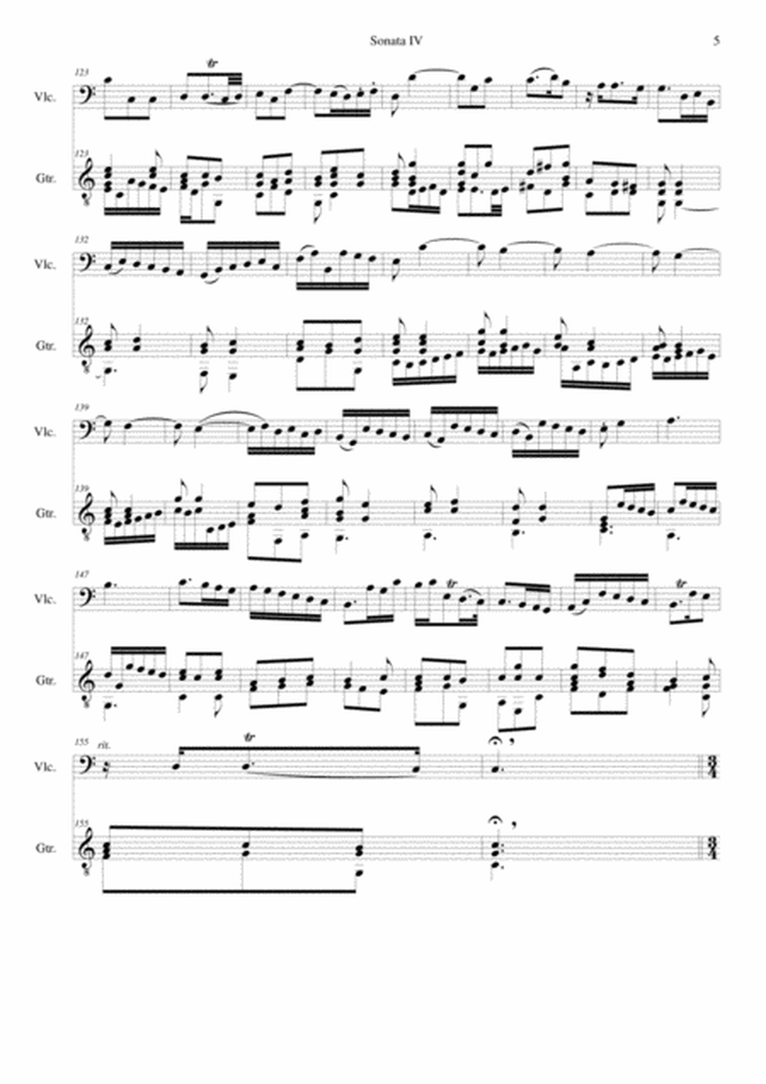 Sonata in C (No IV) for cello and guitar image number null