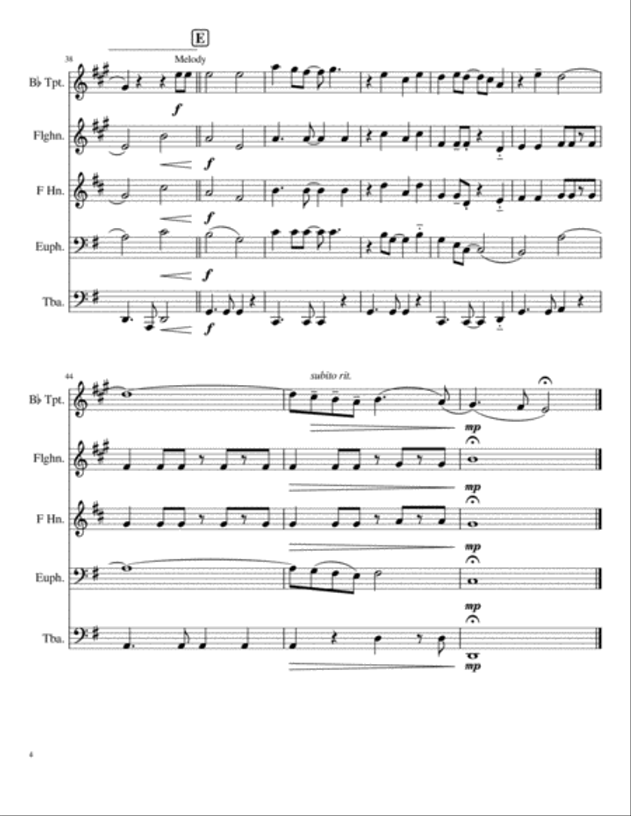 Leaving On A Jet Plane Brass Ensemble scores gallery preview page 4