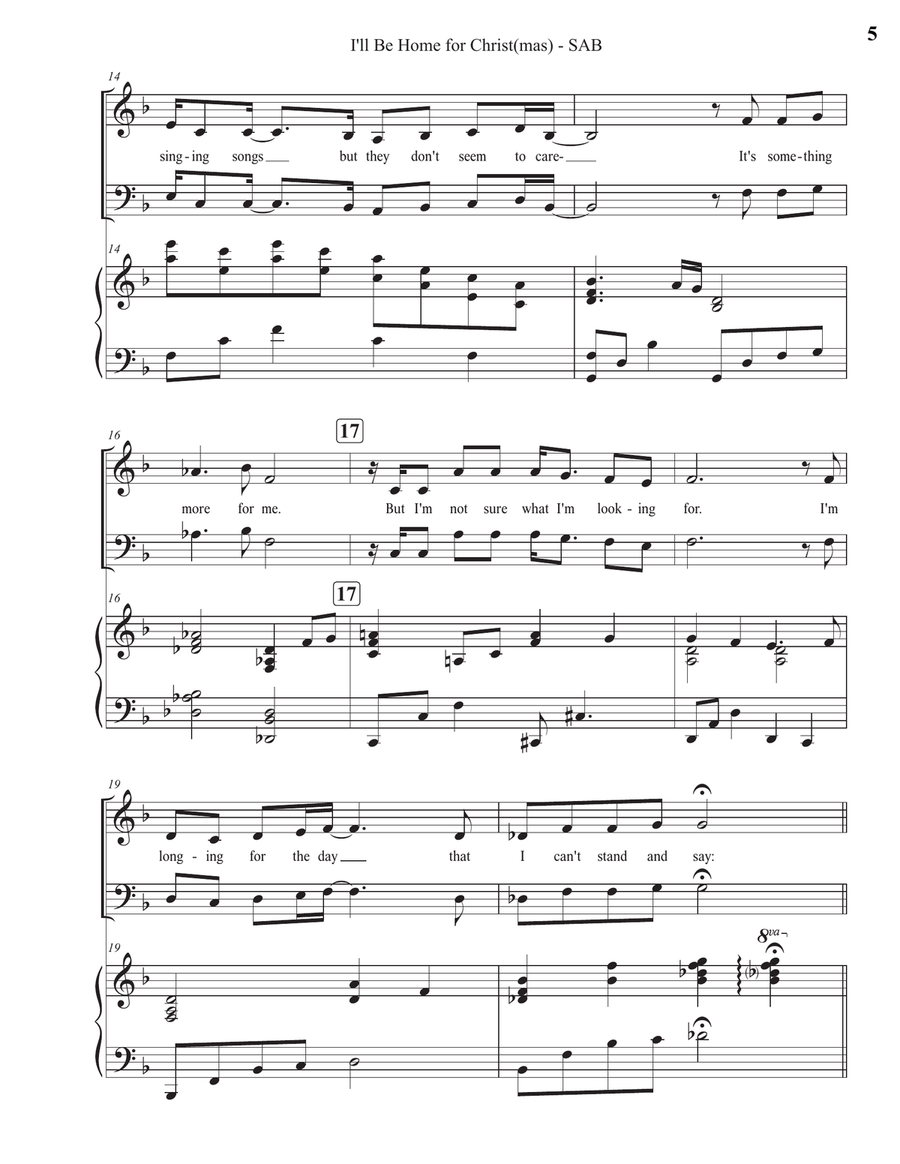 I'll Be Home For Christmas 3-Part scores gallery preview page 5