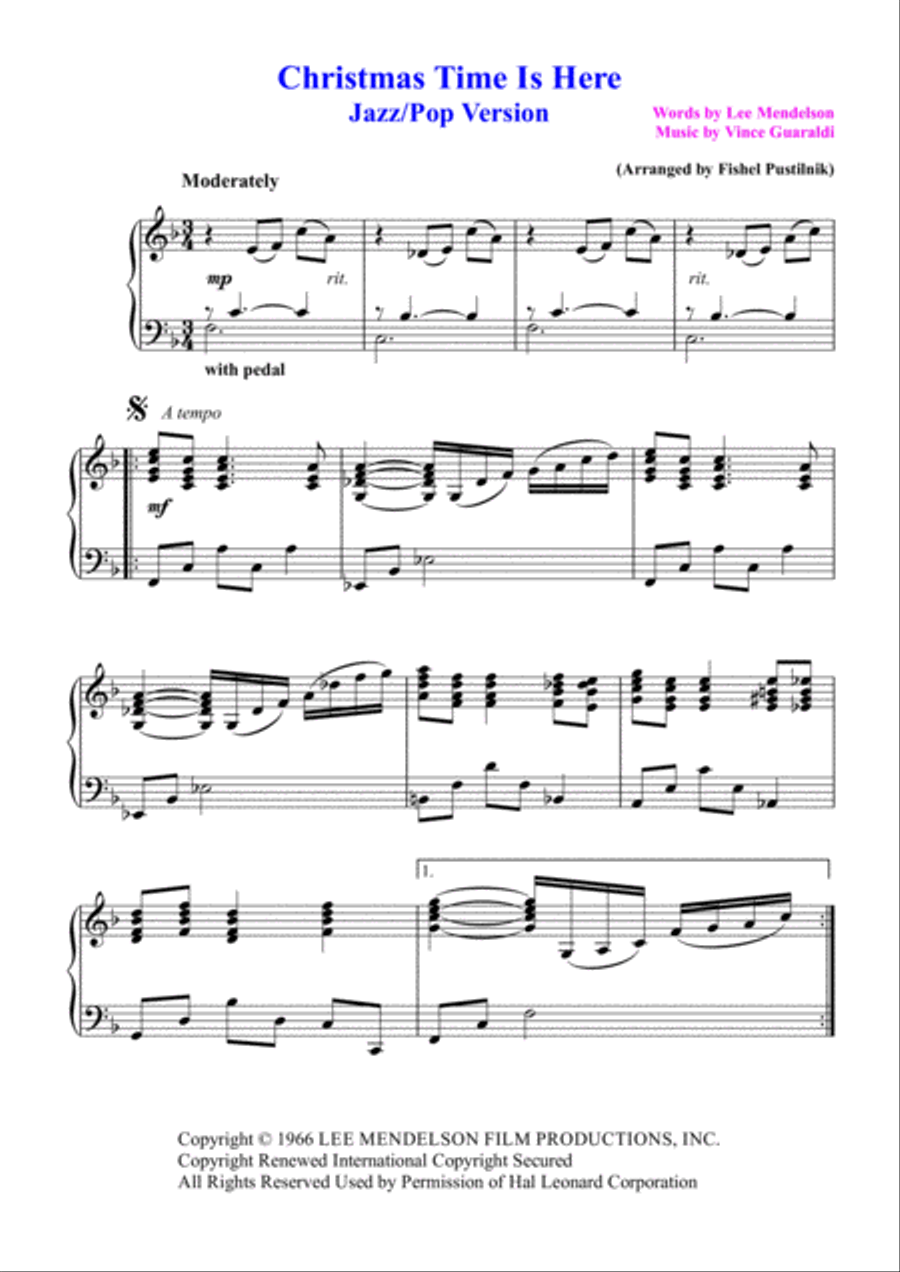 Christmas Time Is Here Piano Solo scores gallery preview page 2