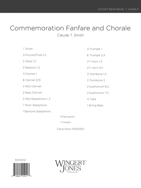 Commemoration Fanfare and Chorale - Full Score image number null