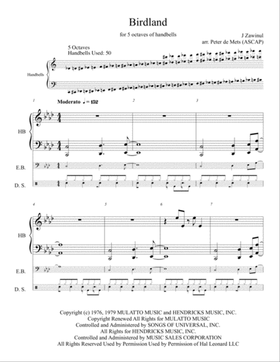 Birdland Handbell Choir scores gallery preview page 1