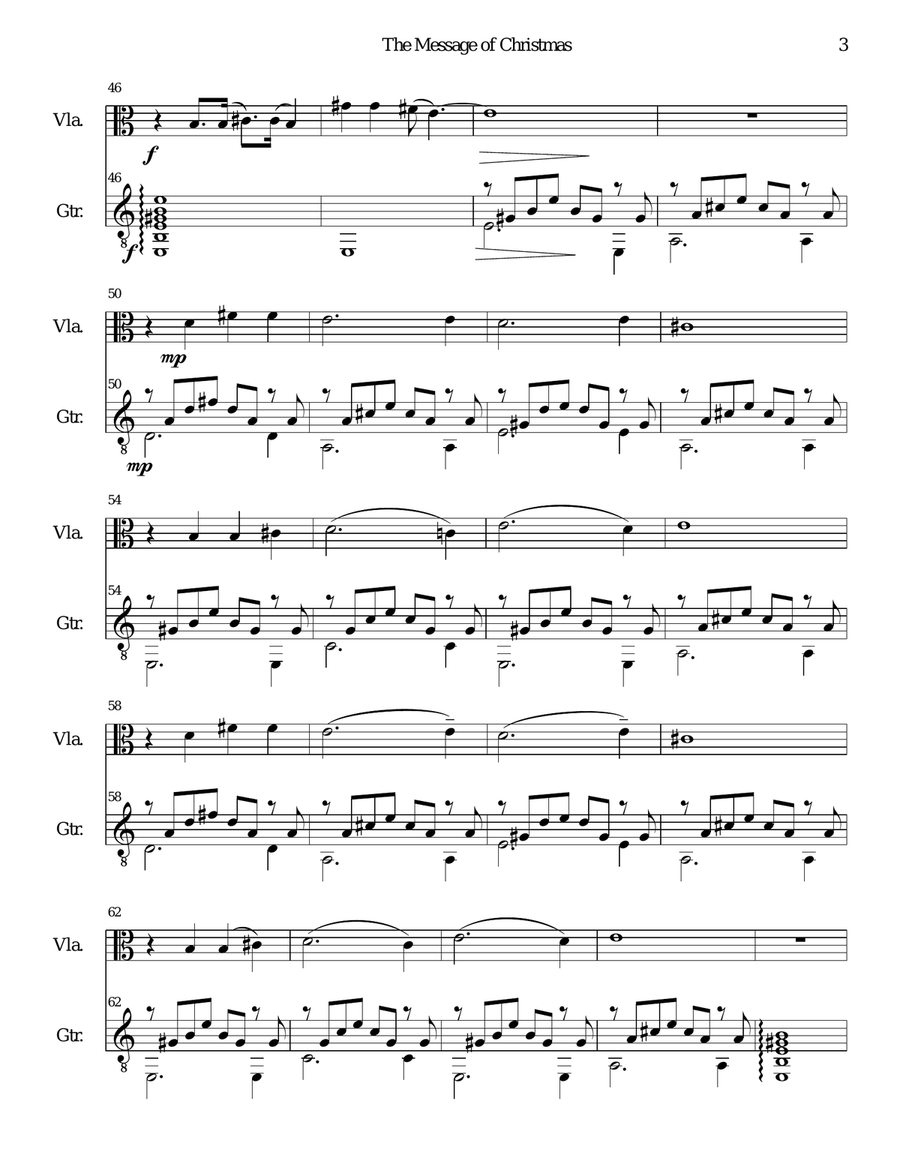 The Message of Christmas for viola and guitar String Duet scores gallery preview page 3