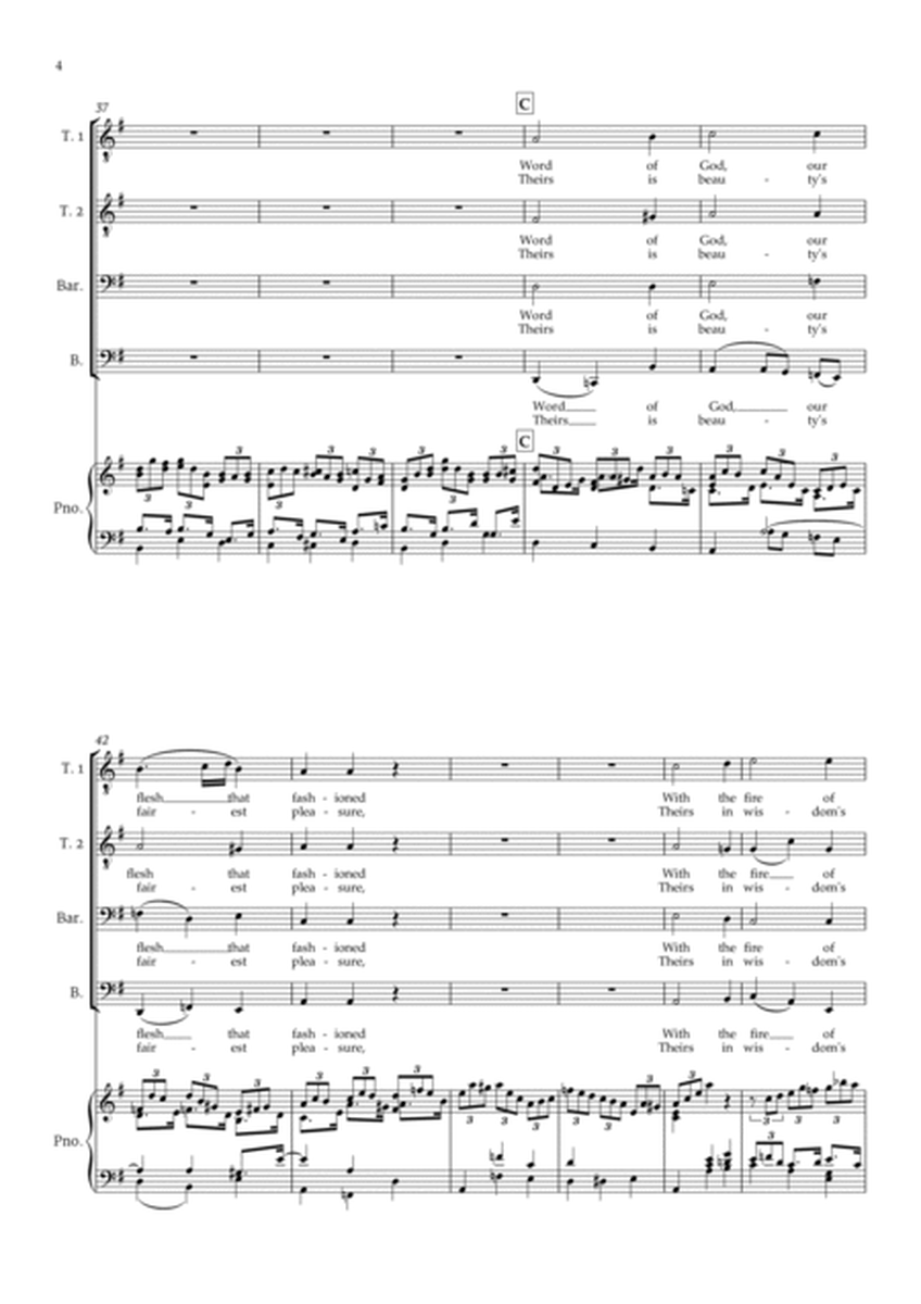Jesu, joy of man's desiring by Bach for Choir TTBB and Piano image number null