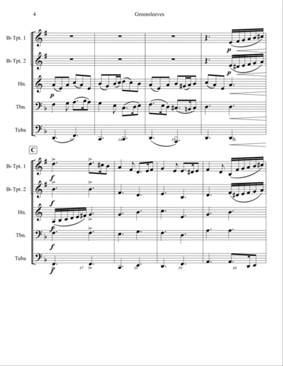 Greensleeves Greensleeves Brass Ensemble scores gallery preview page 5