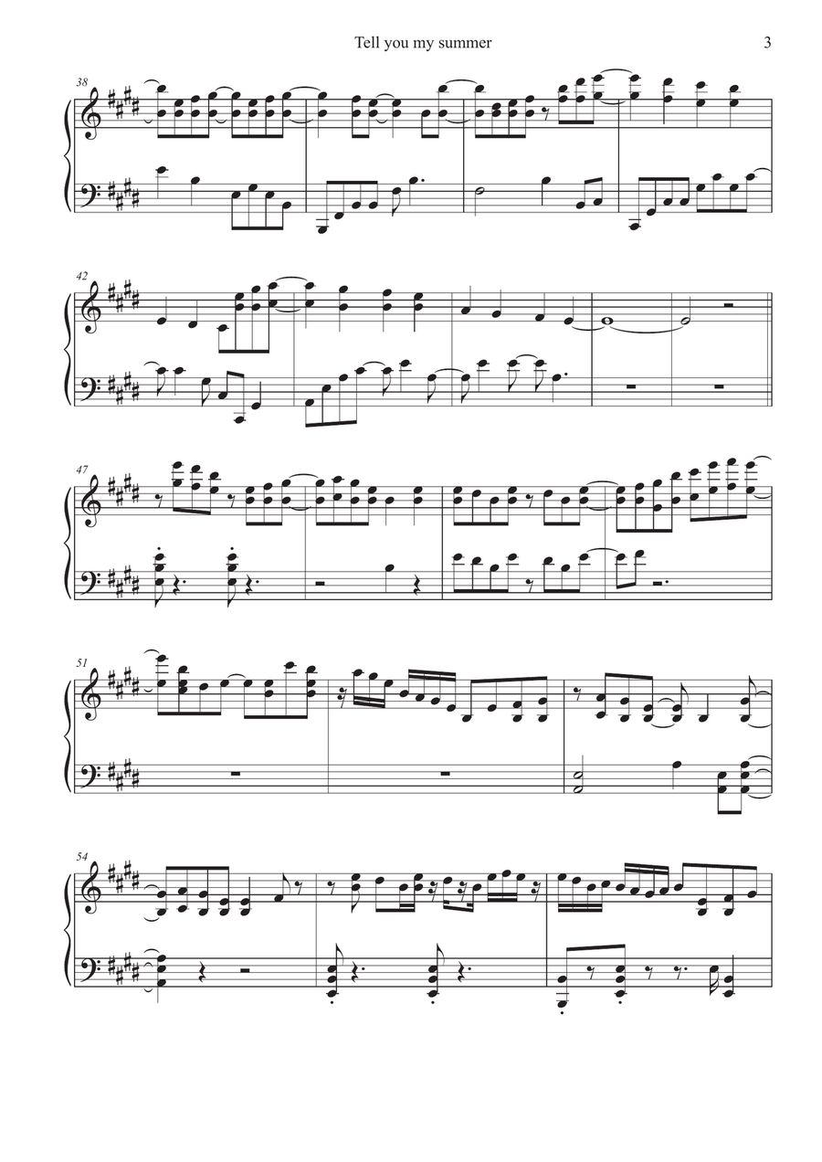Tell you my summer Easy Piano scores gallery preview page 3