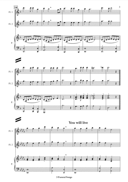 3 Funeral Songs for 2 Flutes in C and Piano Accompaniment image number null