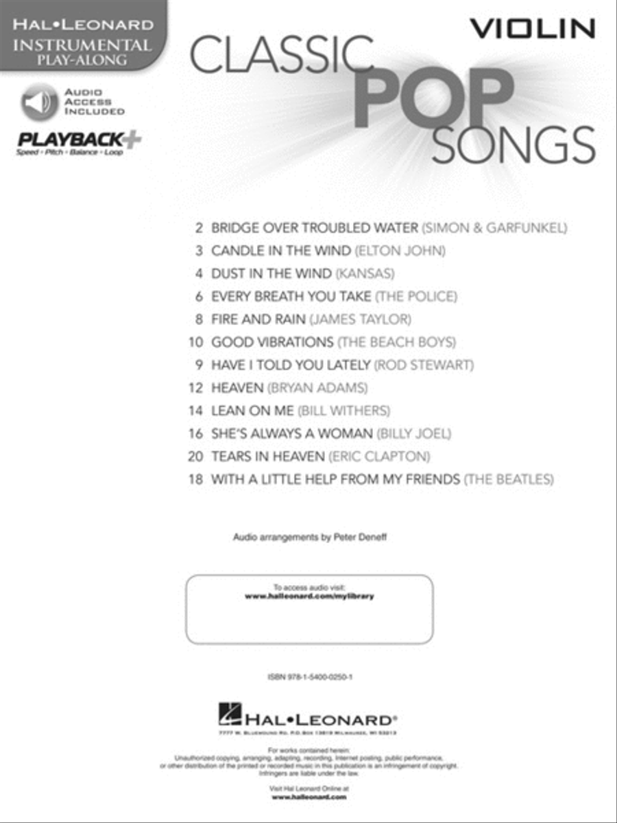 Classic Pop Songs Violin Solo scores gallery preview page 2