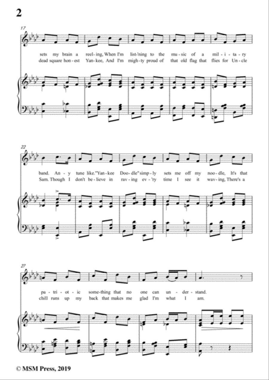 George M. Cohan-You're A Grand Old Rag,in A flat Major,for Voice&Piano Voice scores gallery preview page 4