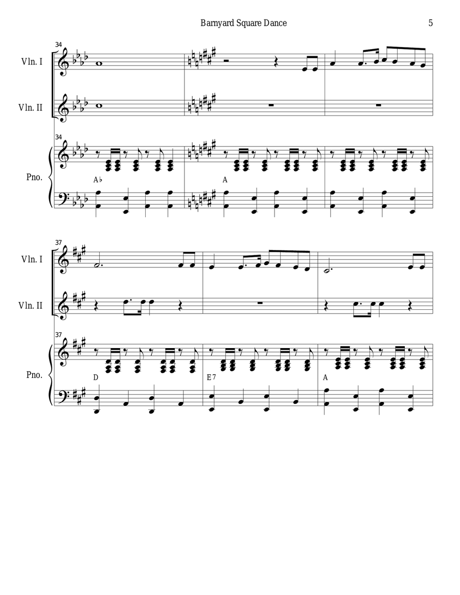 Barnyard Square Dance String Duet scores gallery preview page 5