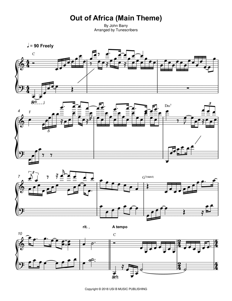 Book cover for Out of Africa (Main Theme)