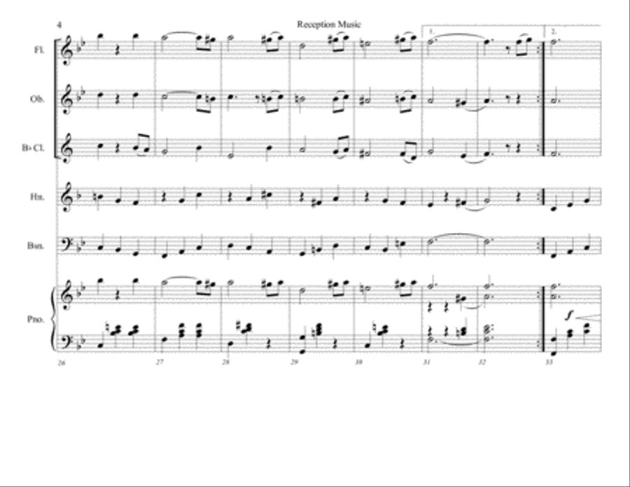 Reception Music for Silent Film Woodwind Quintet scores gallery preview page 4