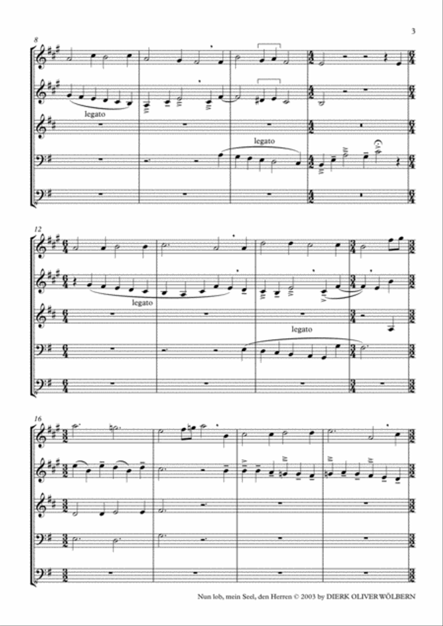 Nun lob, mein Seel, den Herren Brass Ensemble scores gallery preview page 6