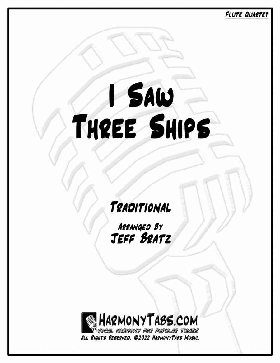 I Saw Three Ships (Flute Quartet) Flute Quartet scores gallery preview page 1