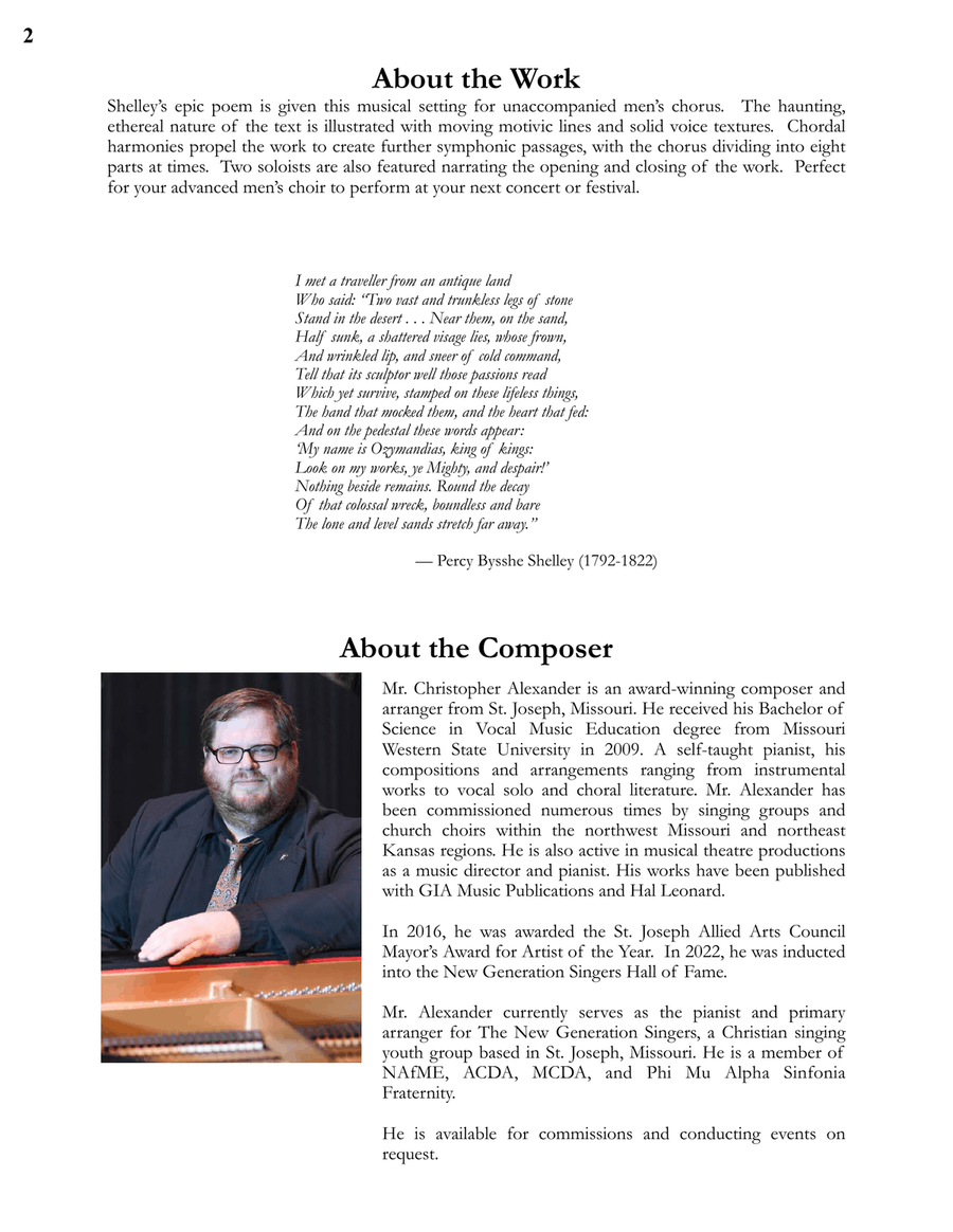 Ozymandias TTBB scores gallery preview page 2