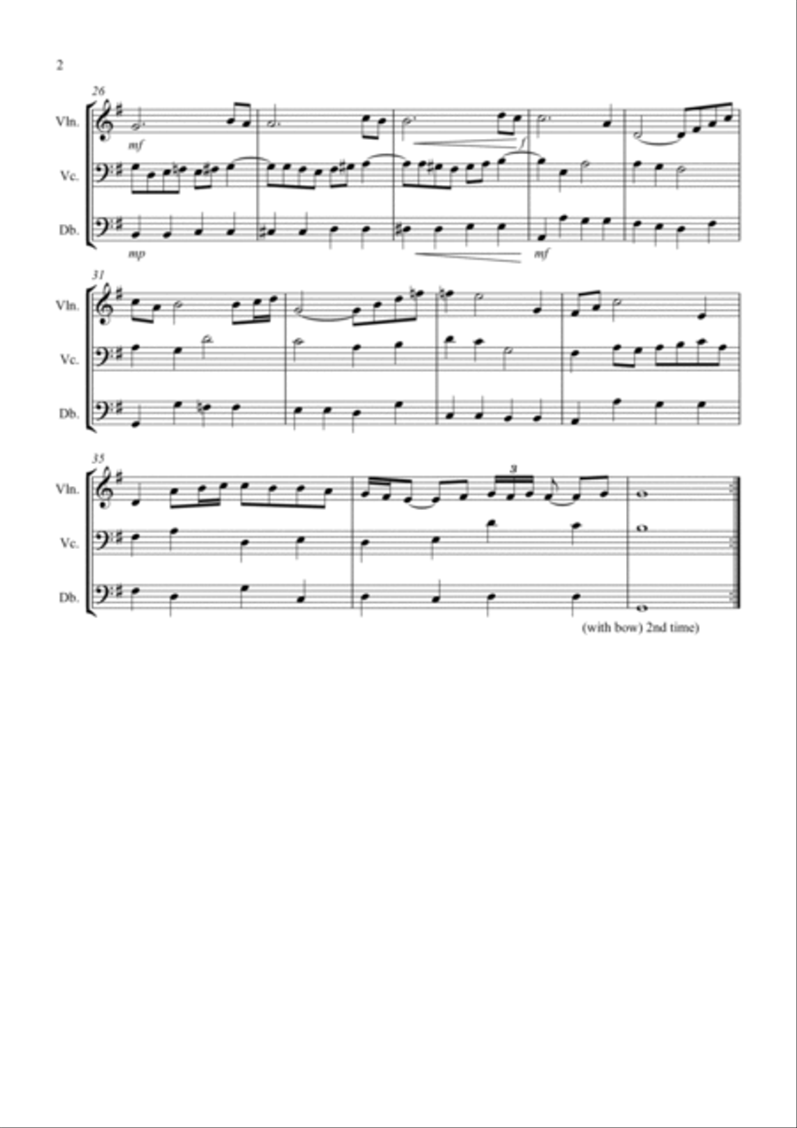 Air on a G String for Mixed String Trio Small Ensemble scores gallery preview page 2