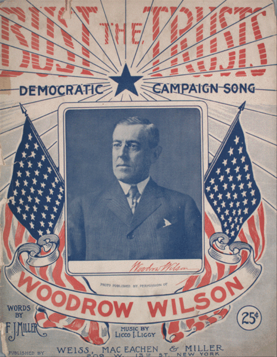 Bust the Trusts. Democratic Campaign Song Voice scores gallery preview page 1
