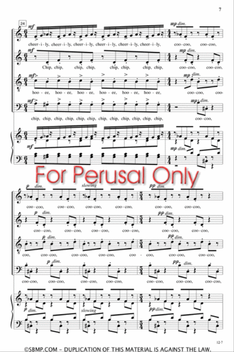I Know A Bird - SATB Octavo 4-Part scores gallery preview page 6